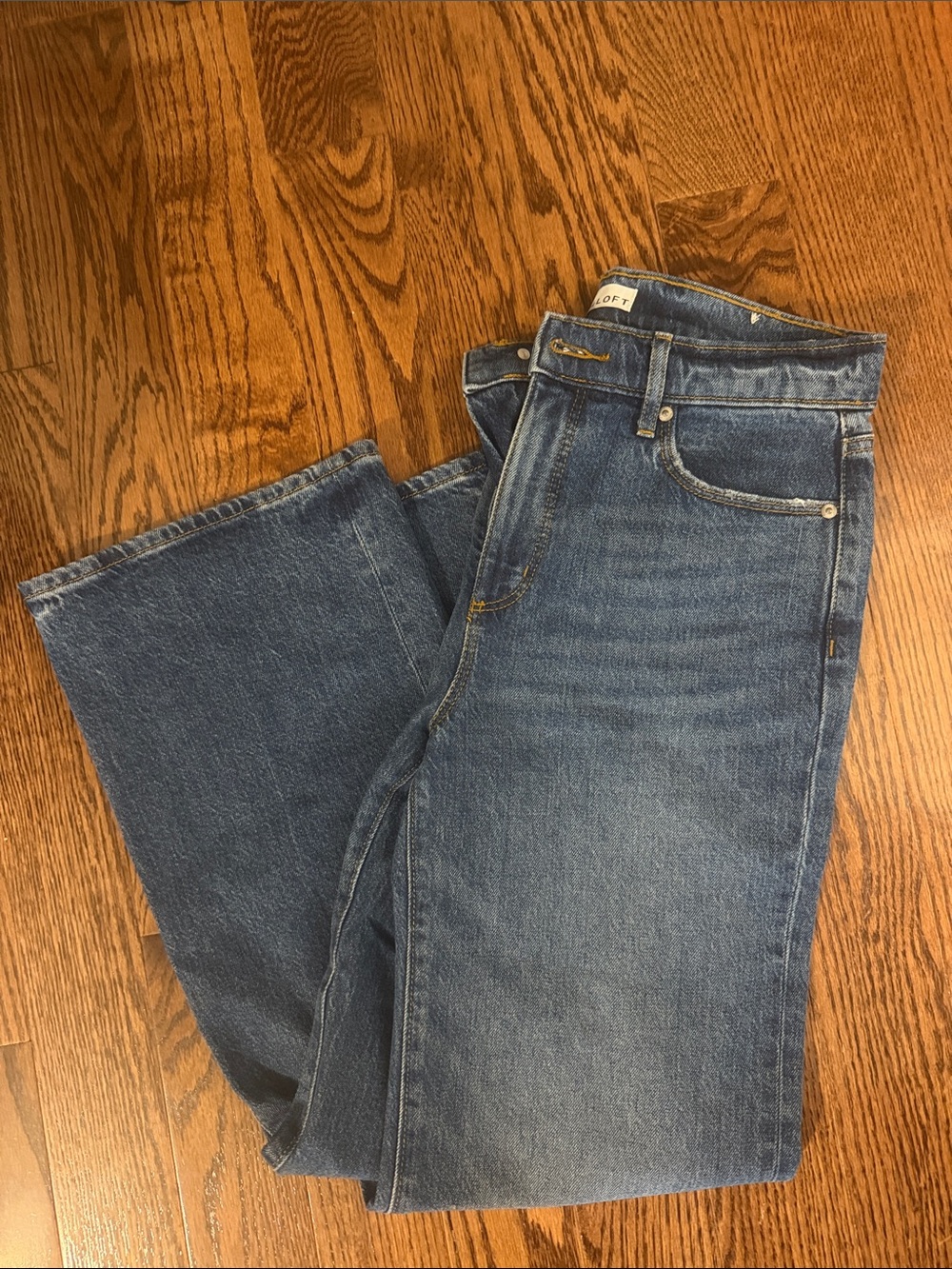 LOFT Wide Leg Jeans in Medium Blue Wash size 27